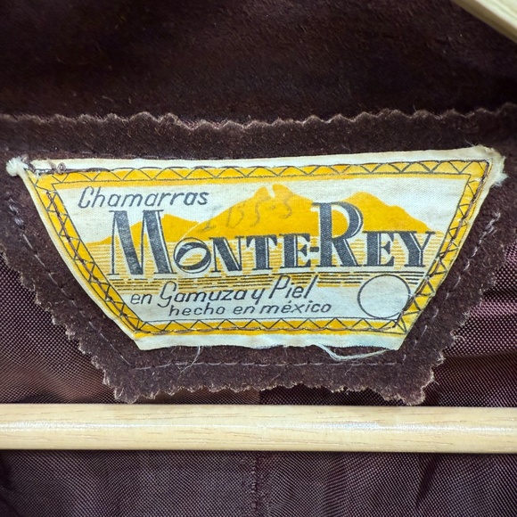 Rare 1960s Vintage MonteRey Brown Full Suede Fringe Jacket Made in Mexico - Picture 7 of 10